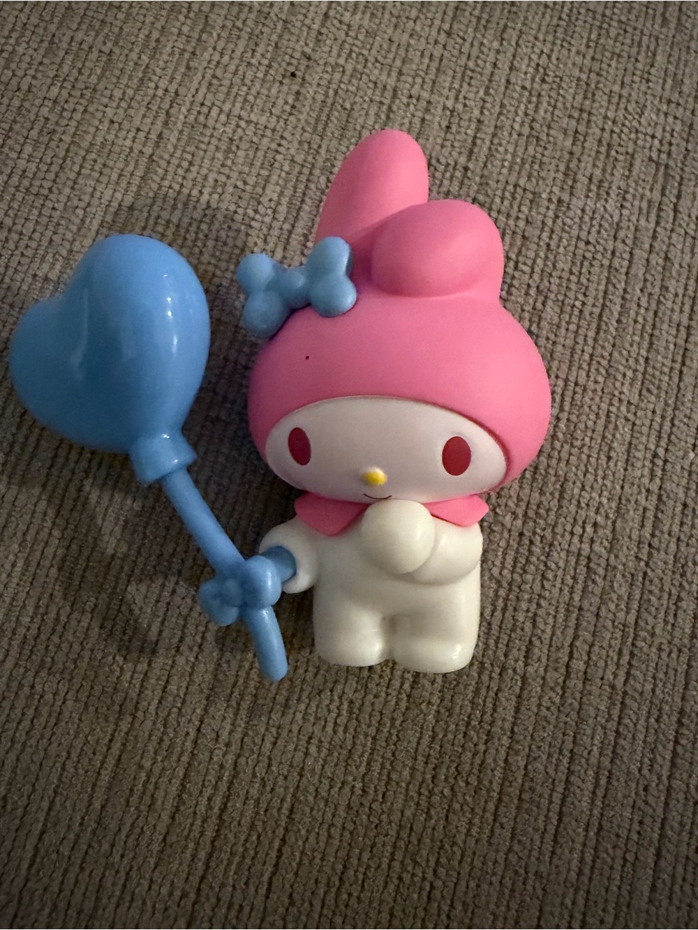 Sanrio My Melody Pink White Figure with Blue Heart Balloon